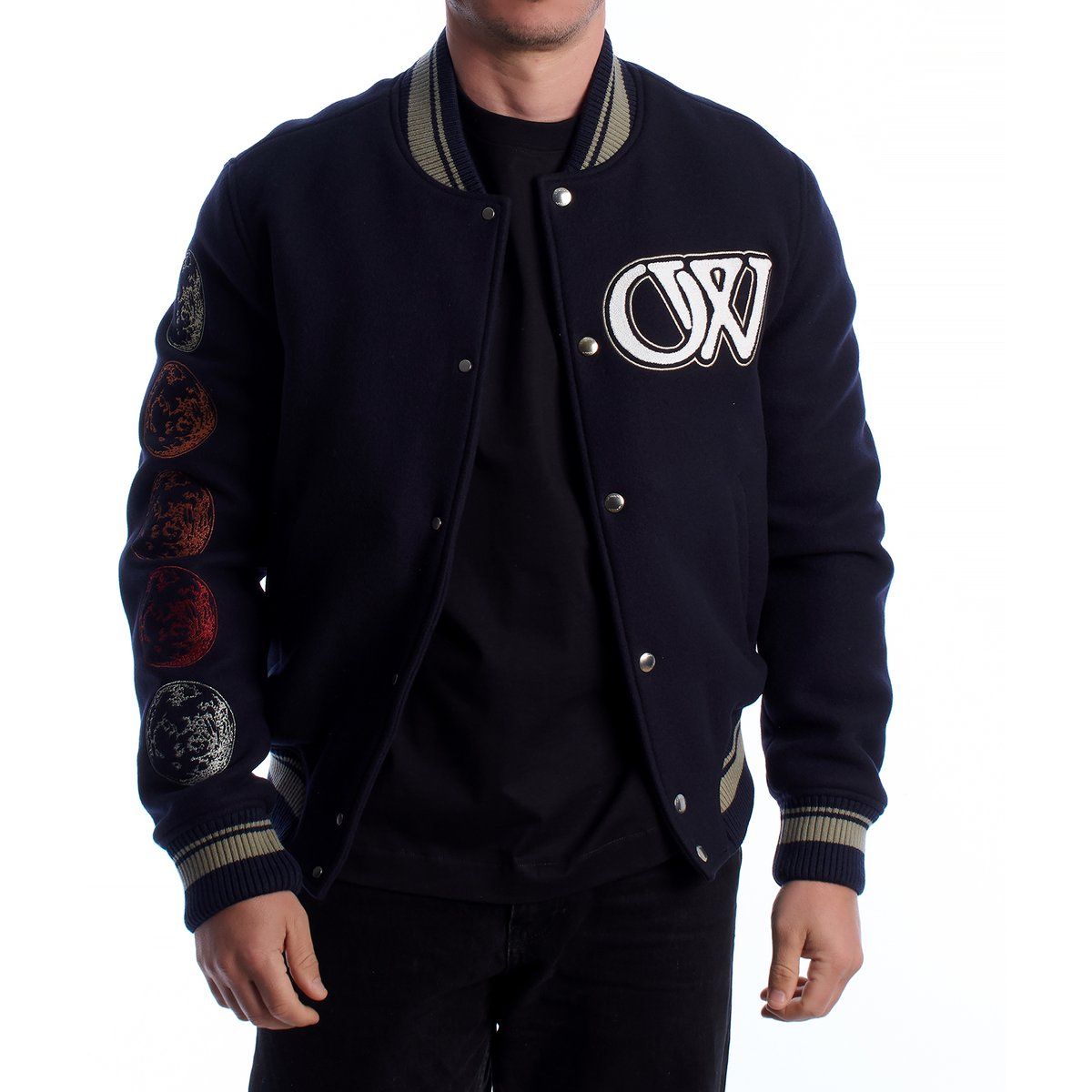 Bestickte Varsity-Wollbomberjacke