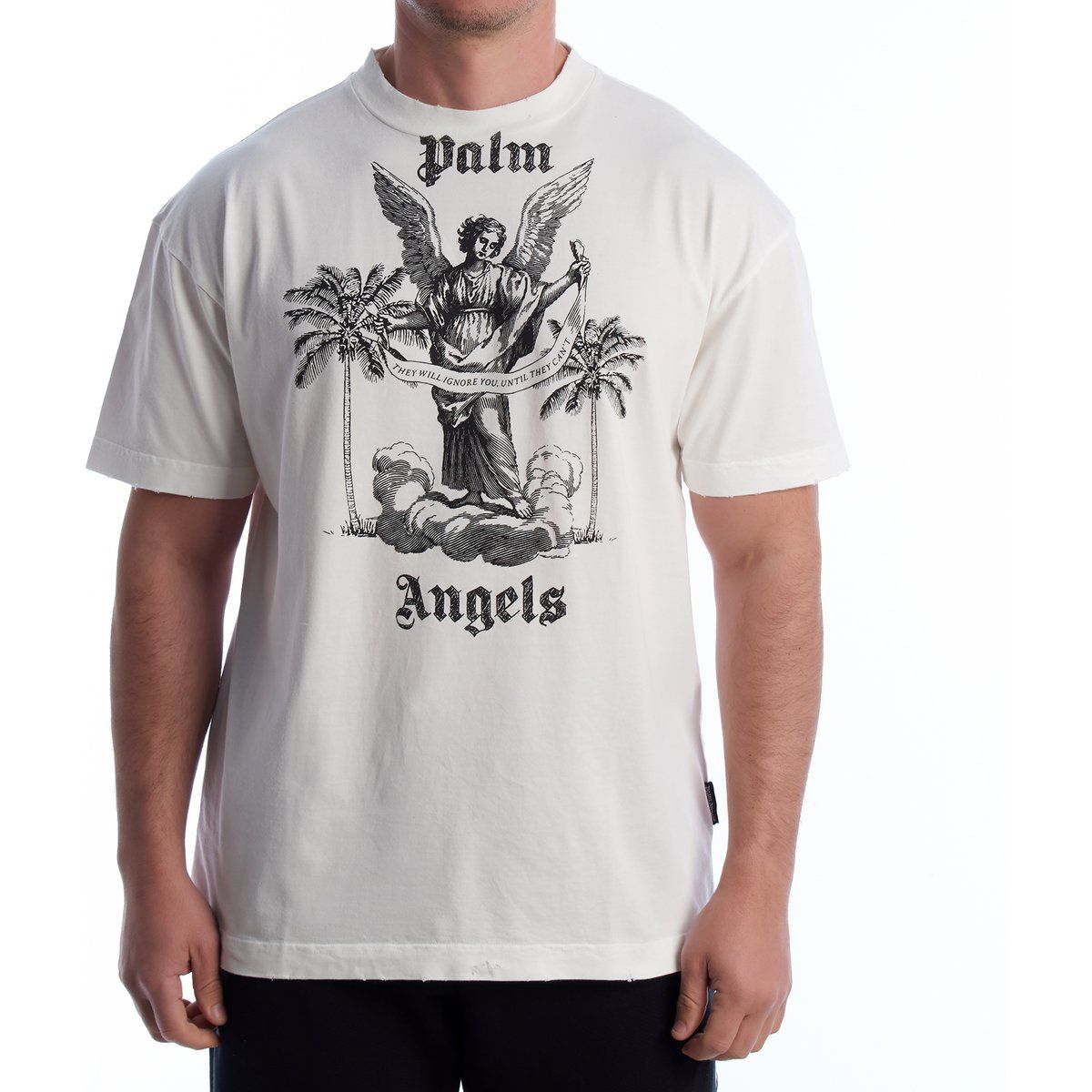 T-Shirt mit Engel- und Palmenprint