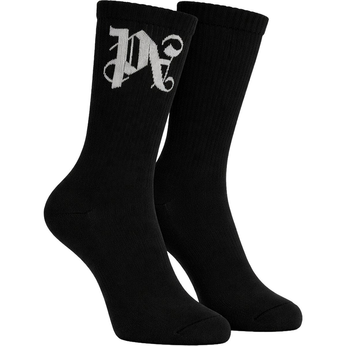 Gerippte Baumwollsocken mit Gothic-Monogramm