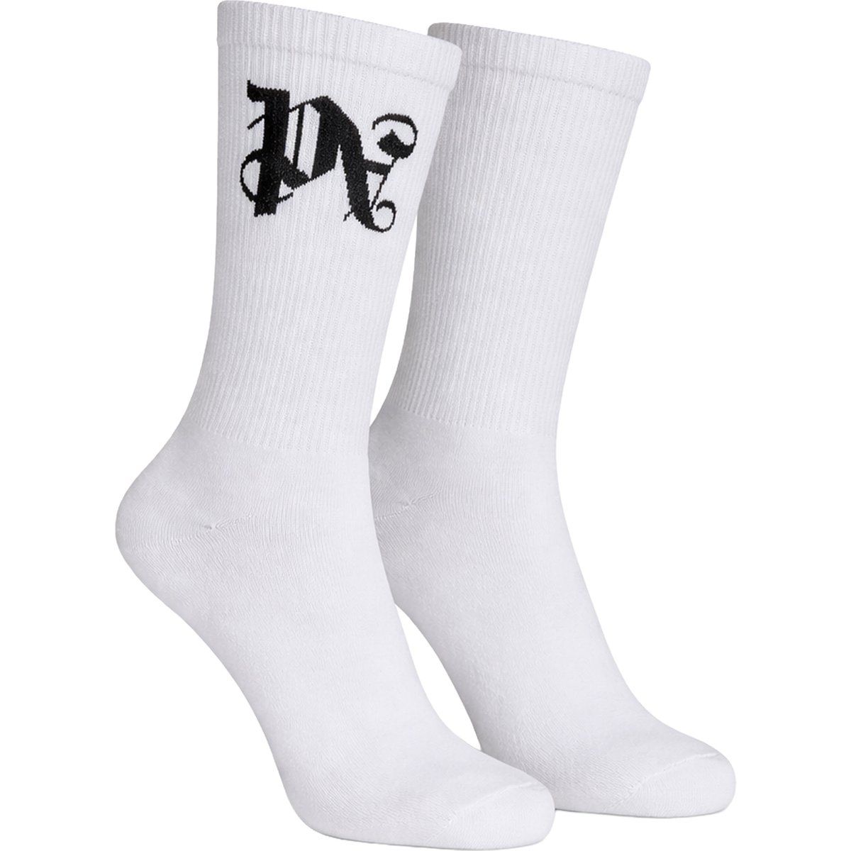 Gerippte Crew-Socken mit Gothic-Monogramm