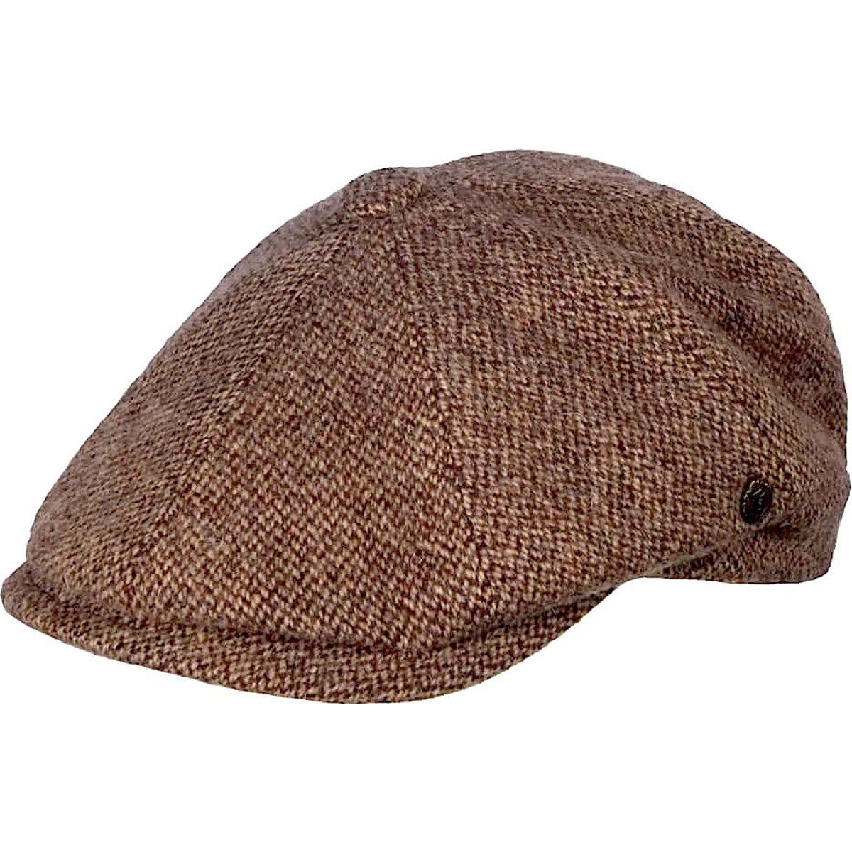 Klassische braune Tweed Schiebermütze