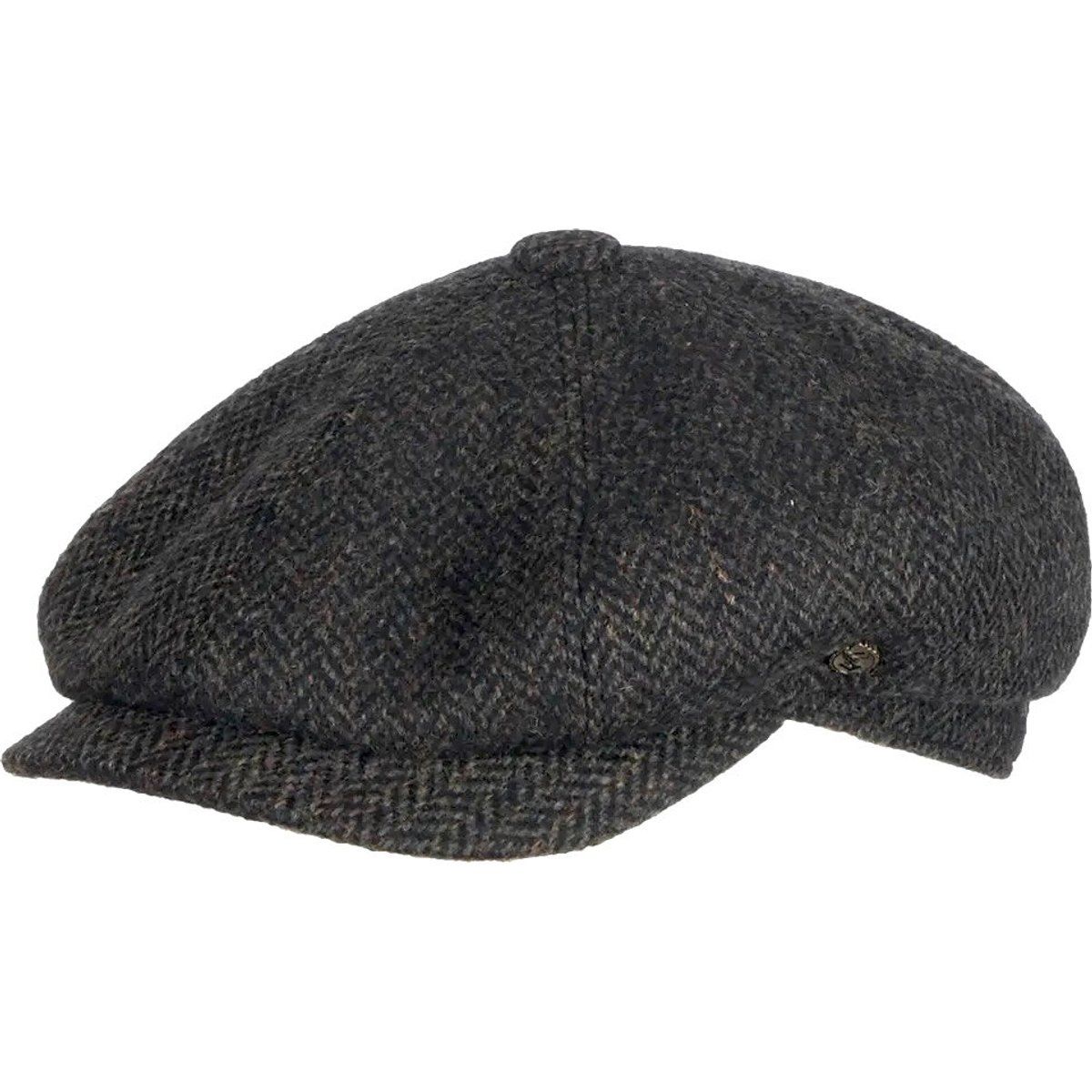 Schiebermütze Bosaro Brood Herringbone Anthrazit-oliv