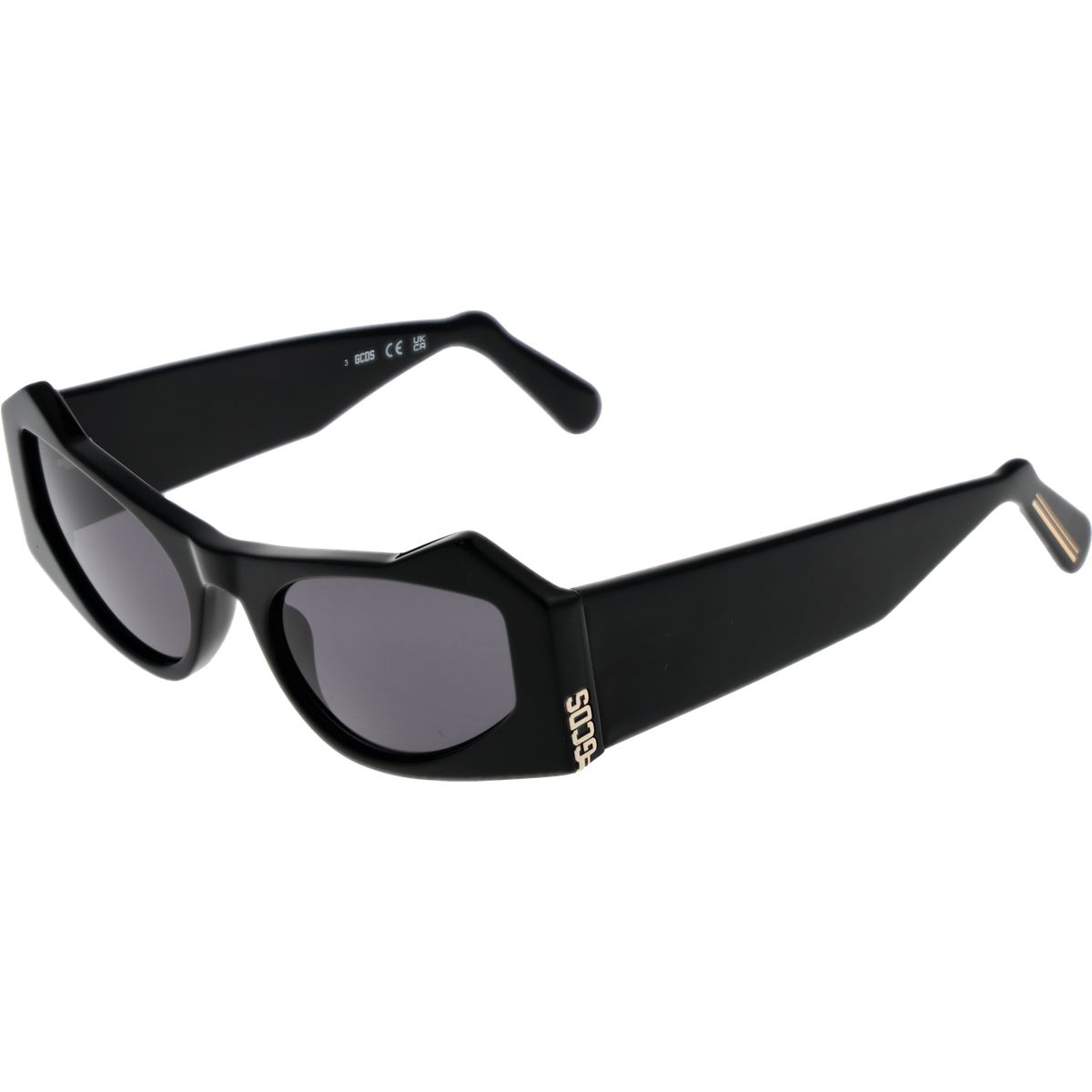 Cat-Eye Sonnenbrille aus schwarzem Acetat