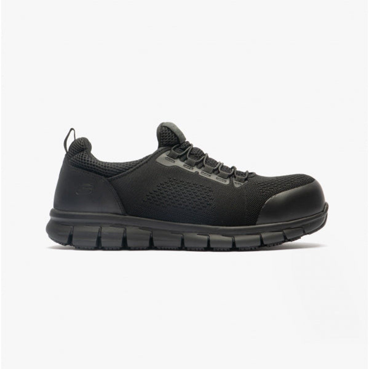 SYNERGY OMAT Herren Slipper Sicherheitsschuhe mit Zehenschutz Schwarz