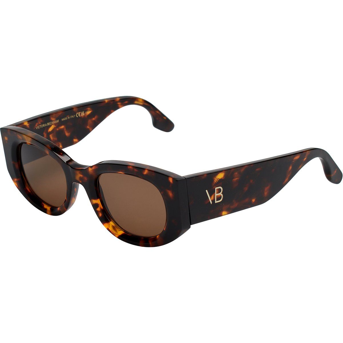 Ovale Acetat Sonnenbrille mit VB-Logo