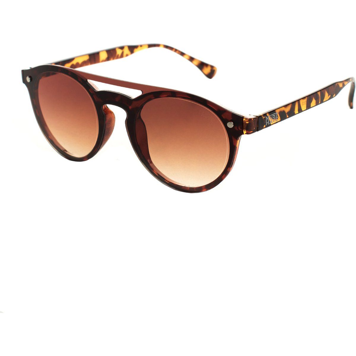 Polarisierte runde Sonnenbrille mit Doppelsteg