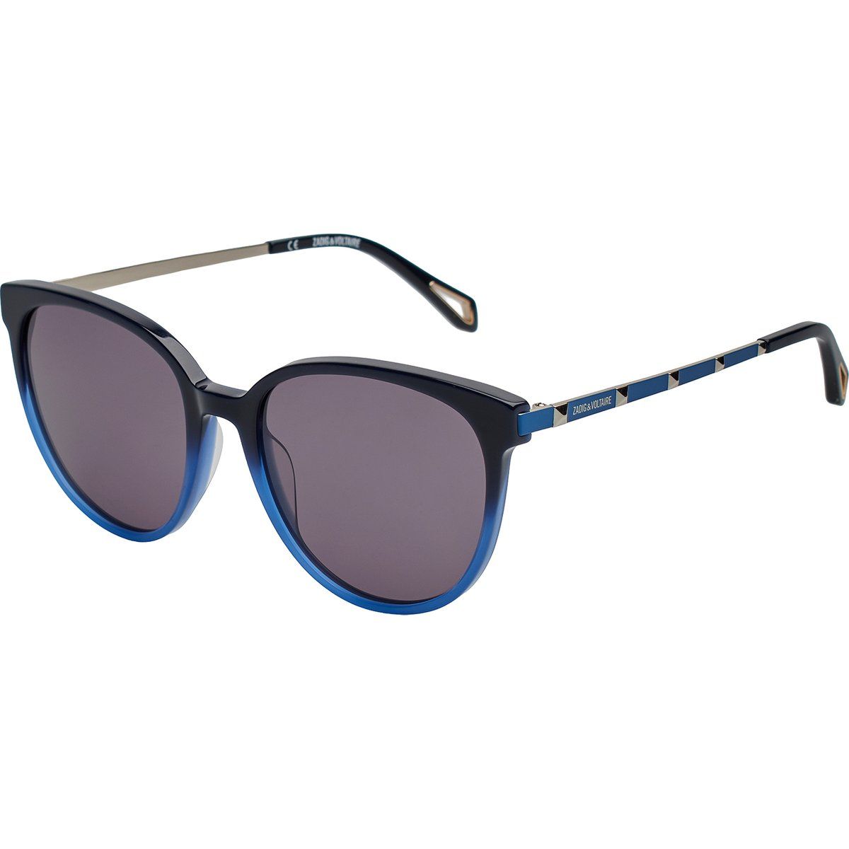 Runde Blaue Acetat Sonnenbrille SZV307