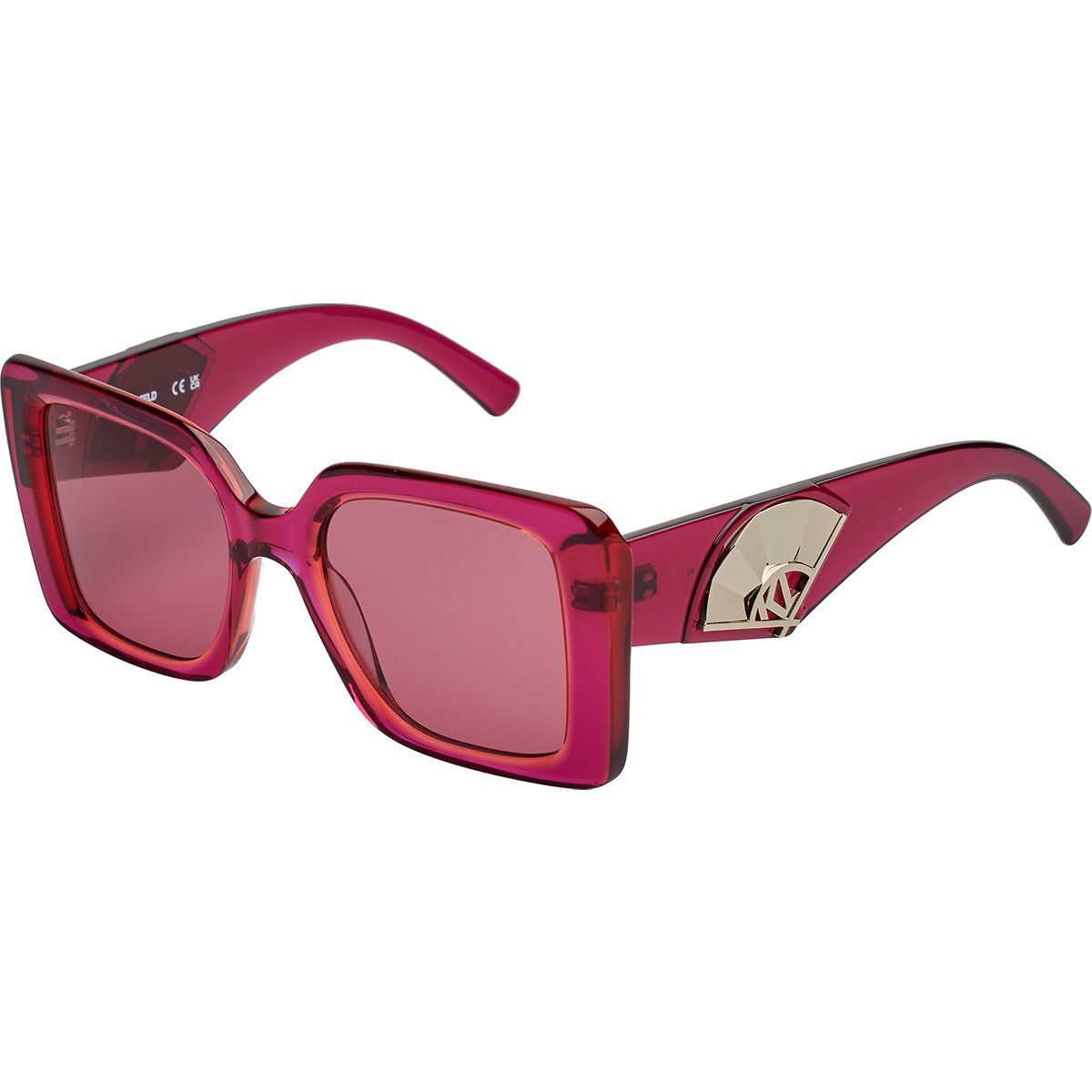 Rechteckige Acetat-Sonnenbrille mit Metalldetail