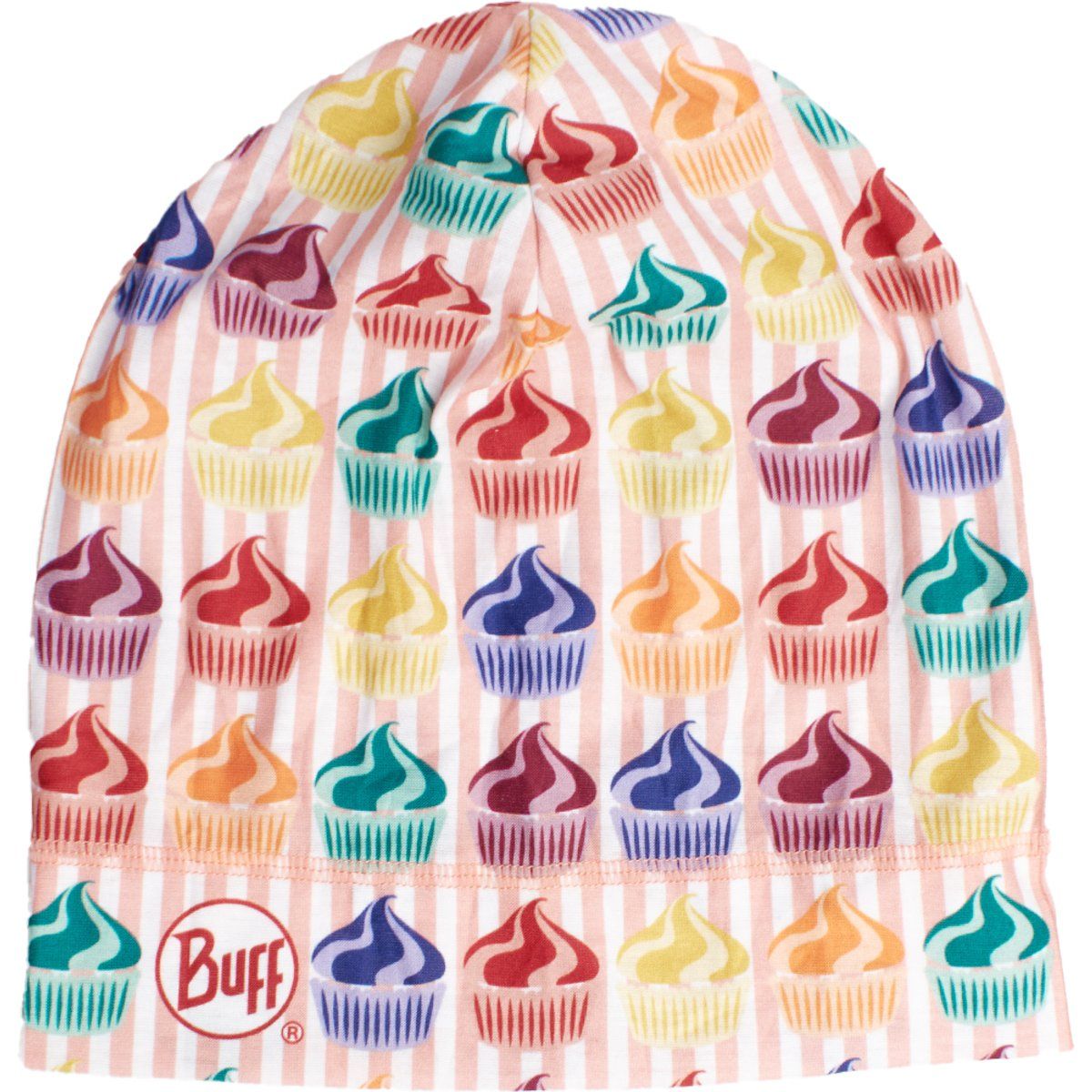 Leichte gestreifte Mütze mit Cupcake-Muster