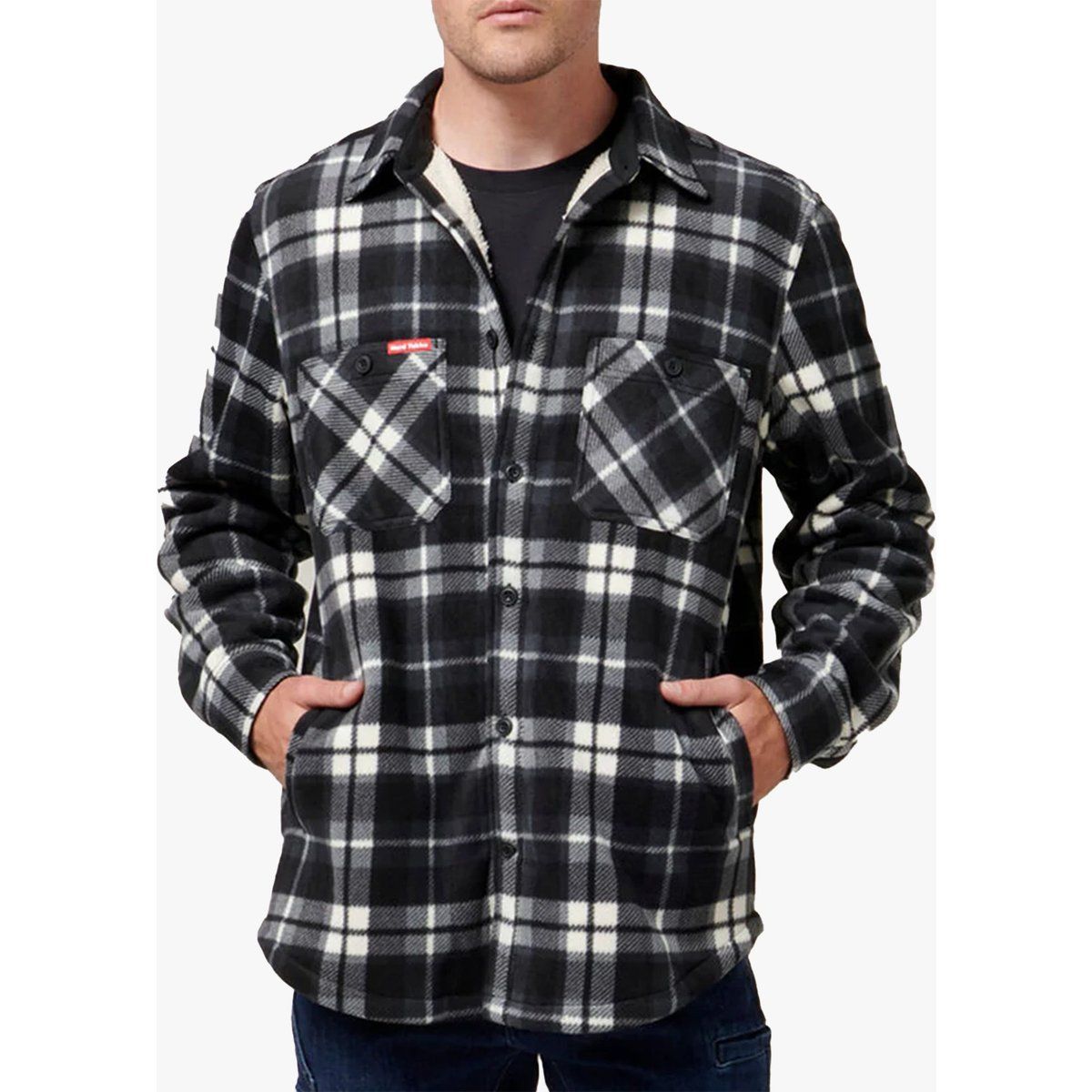 Hard Yakka QUILTED FLANELL Herren Hemdjacke Grau
