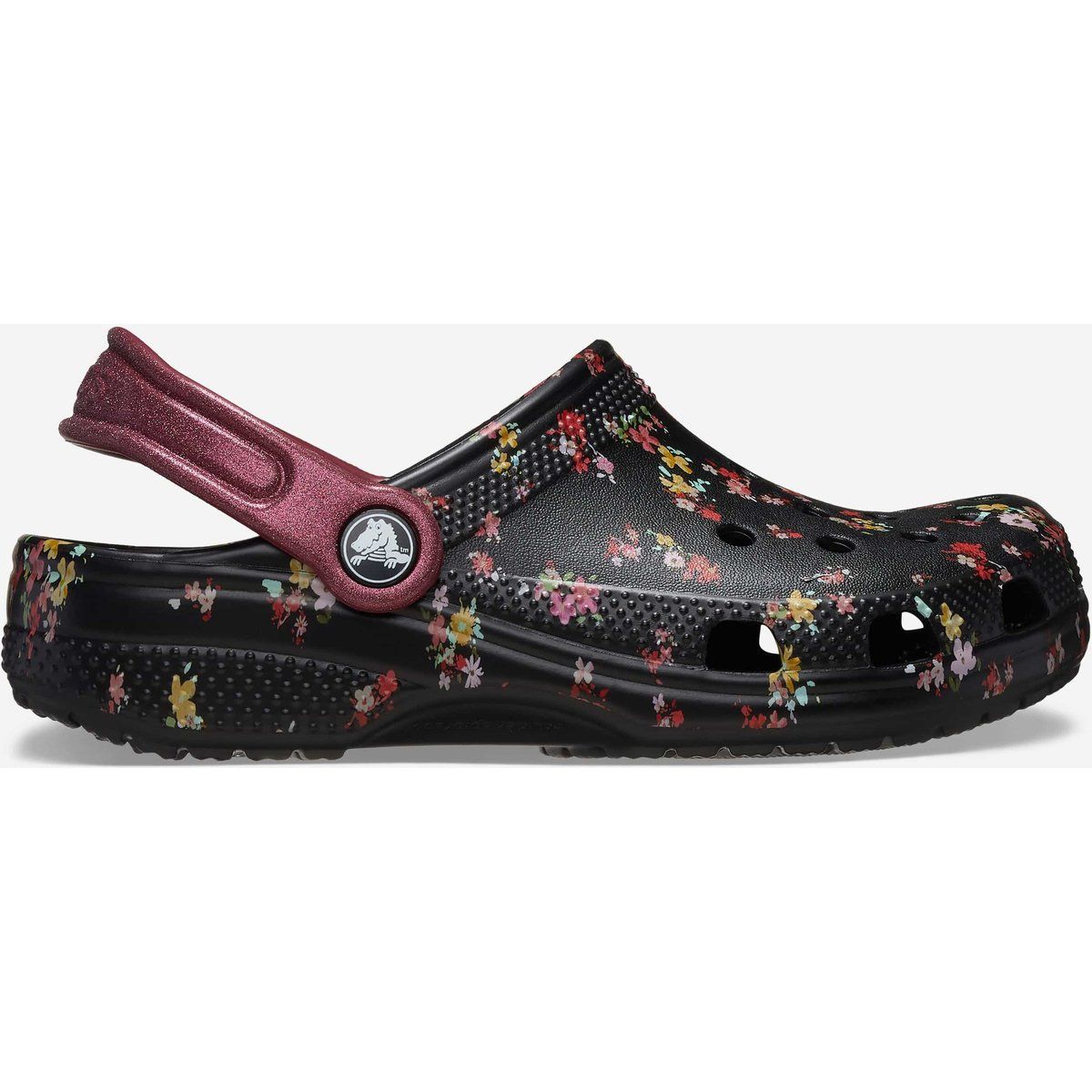 Crocs Mädchen Classic Ditsy Floral Clog in Schwarz