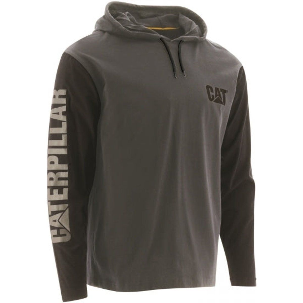 CAT 1510425 Herren Baumwoll Kapuzenlangarmshirt Dunkelgrau