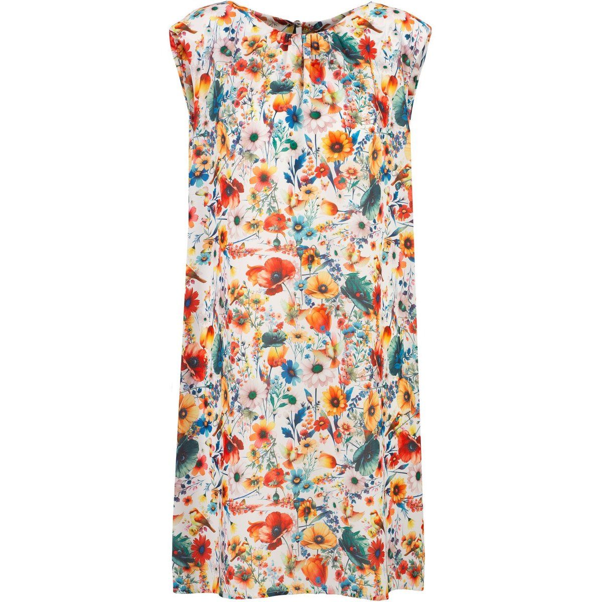 Ärmelloses Freizeitkleid mit Blumendruck