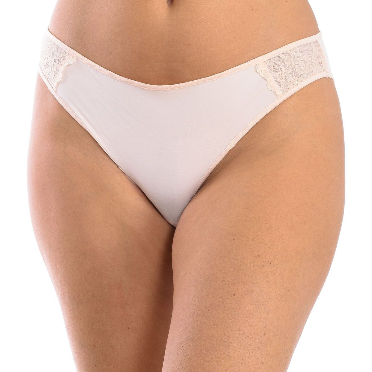 Klassischer Bikini-Slip mit Spitzeneinfassung