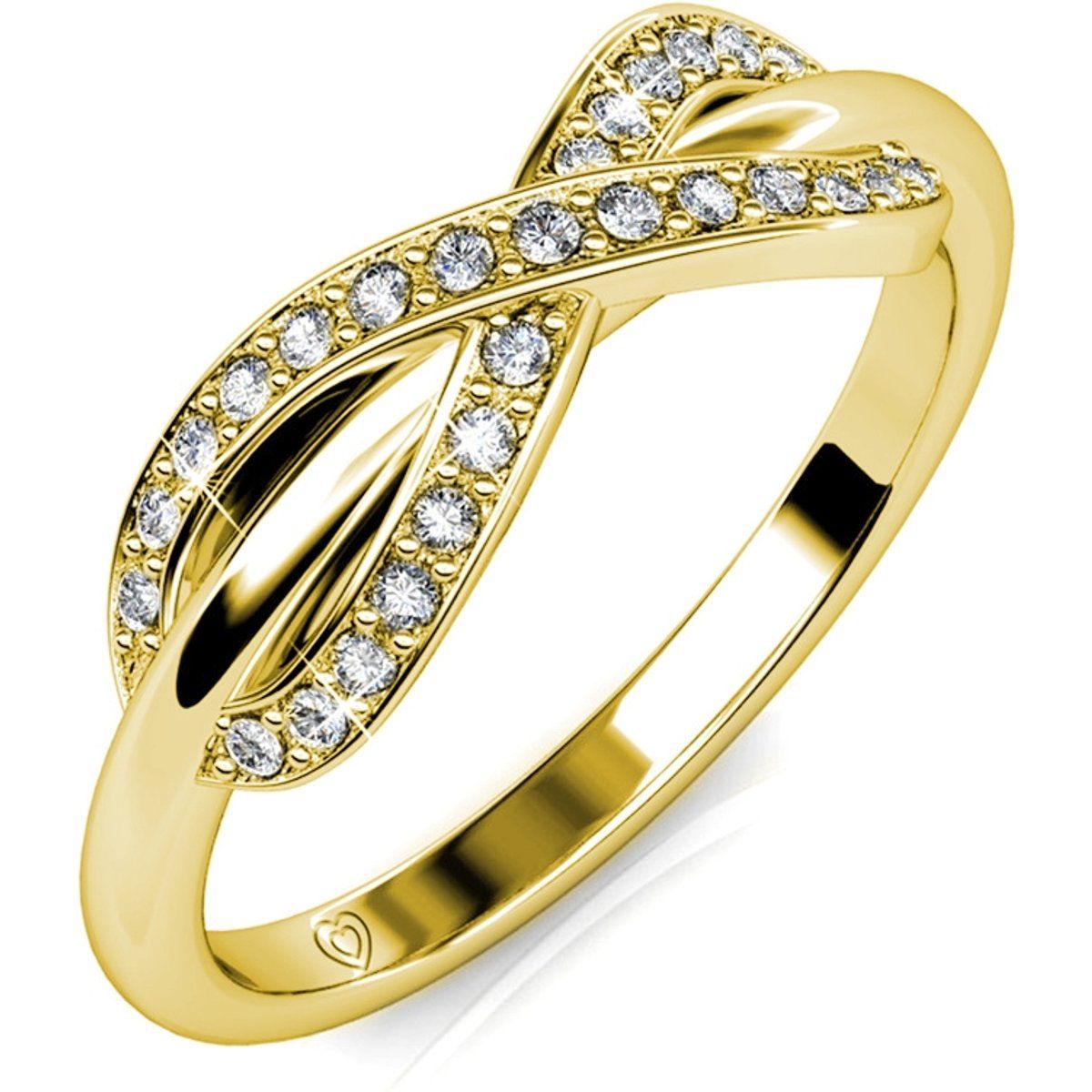 Eleganter kristallbesetzter Unendlichkeitsring