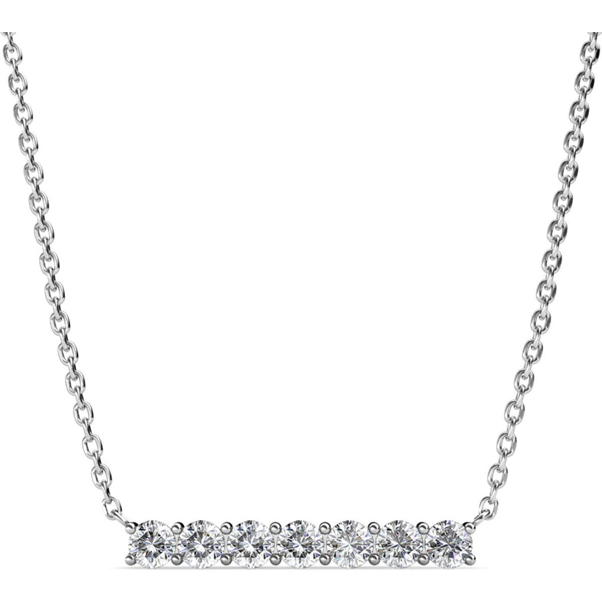 Elegante Balkenhalskette mit Kristallen