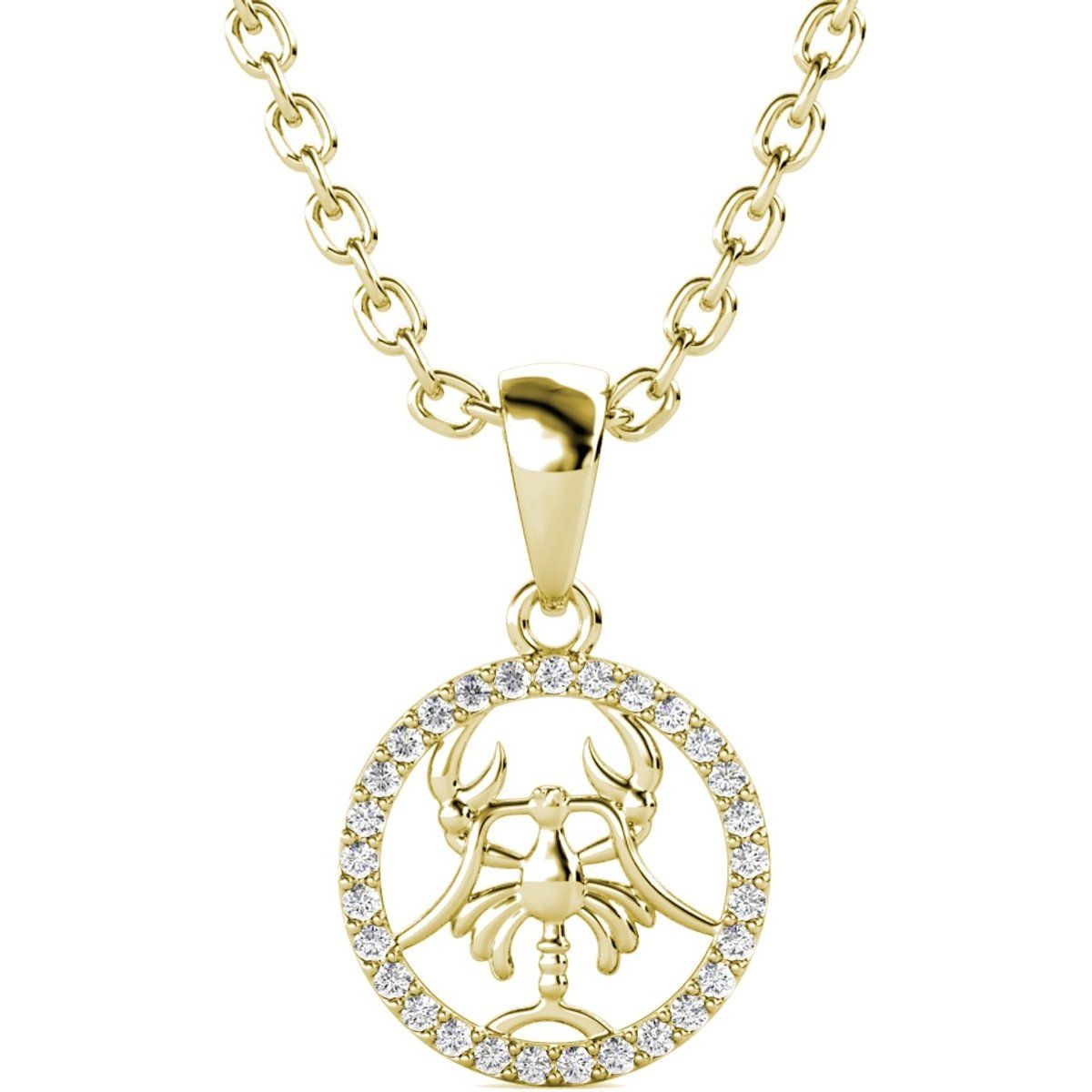 Goldene Krebs Sternzeichen Halskette