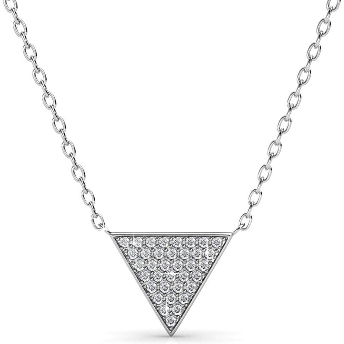 Geometrische Dreieck-Halskette mit Pavé-Besatz