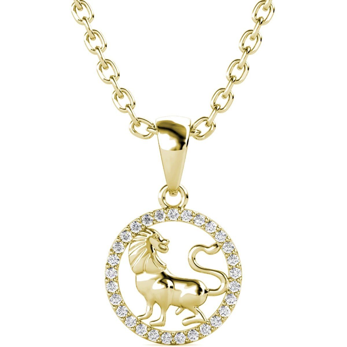 Sternzeichen-Halskette mit Löwe-Anhänger