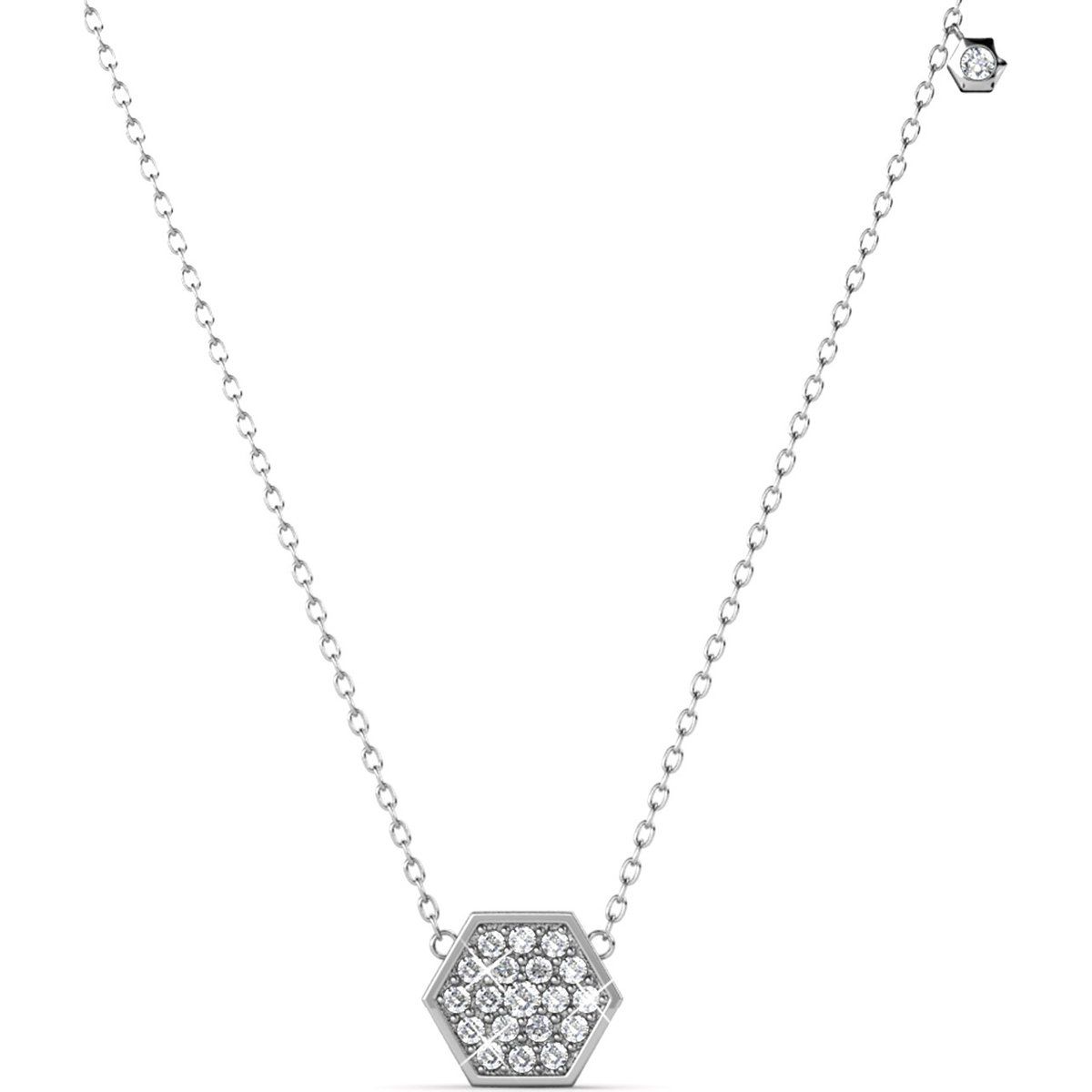 Funkelnde Halskette mit Hexagon-Pave-Anhänger