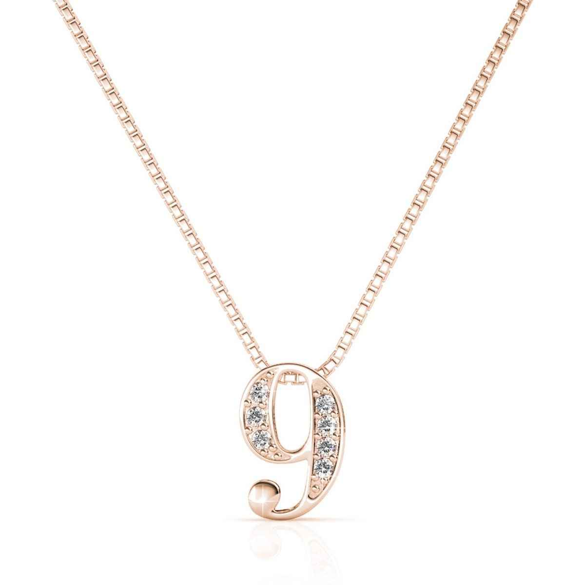 Elegante Kristall-Halskette Nummer Neun