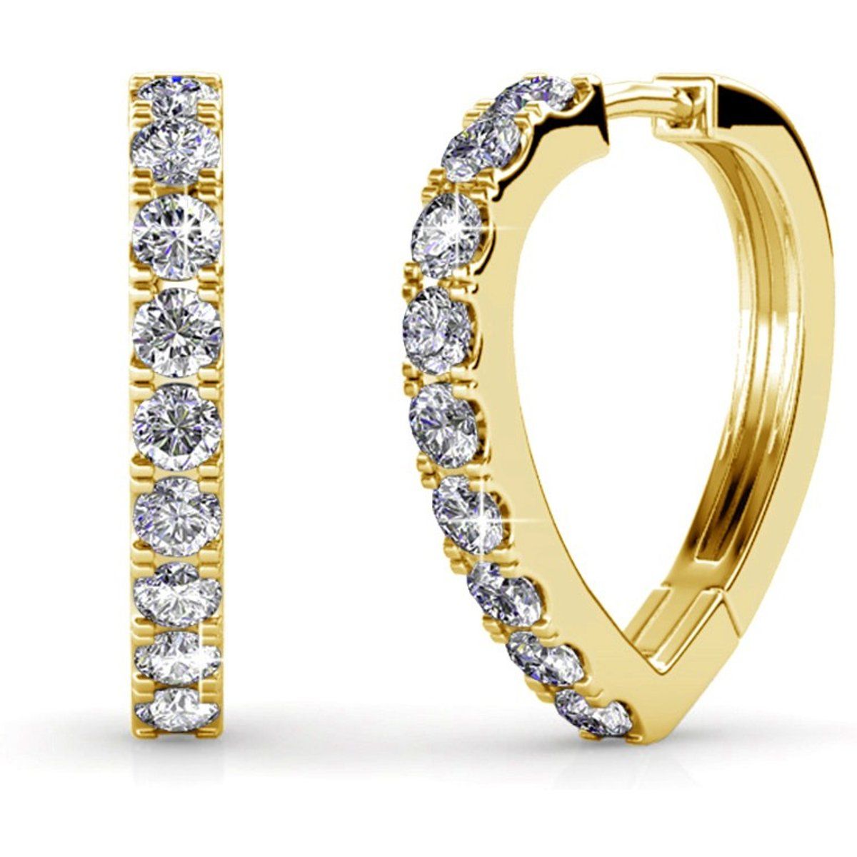Goldene Kristall Creolen