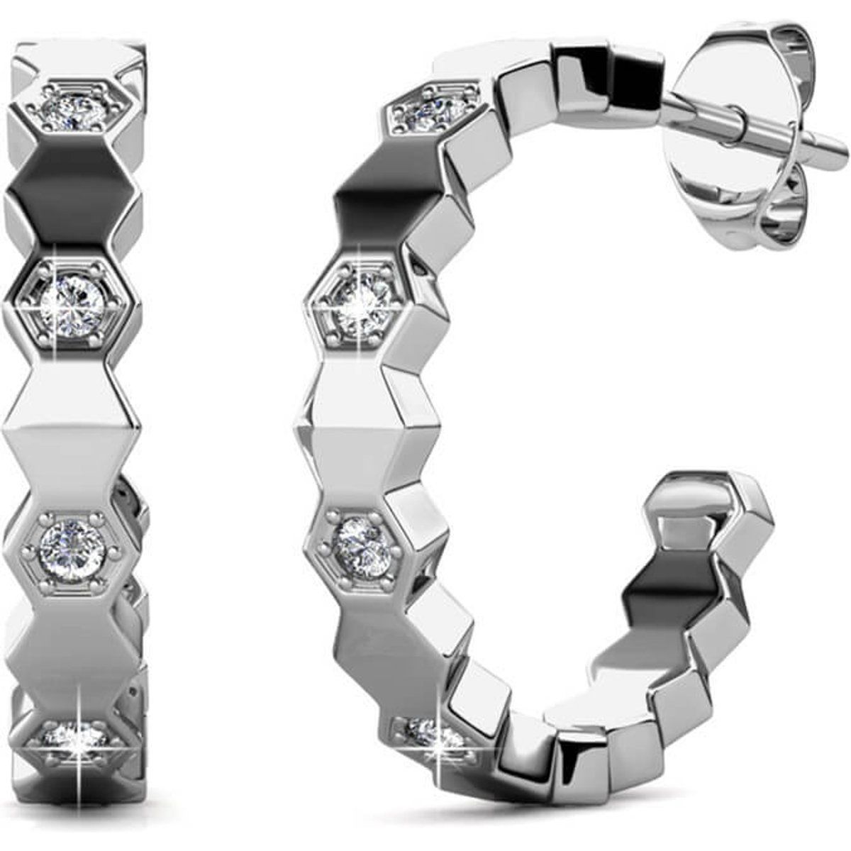 Geometrische Hexagon-Kristall-Creolen