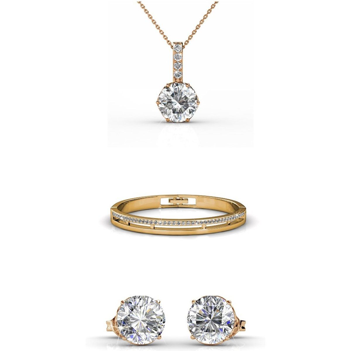Rosegold Kristall Schmuckset