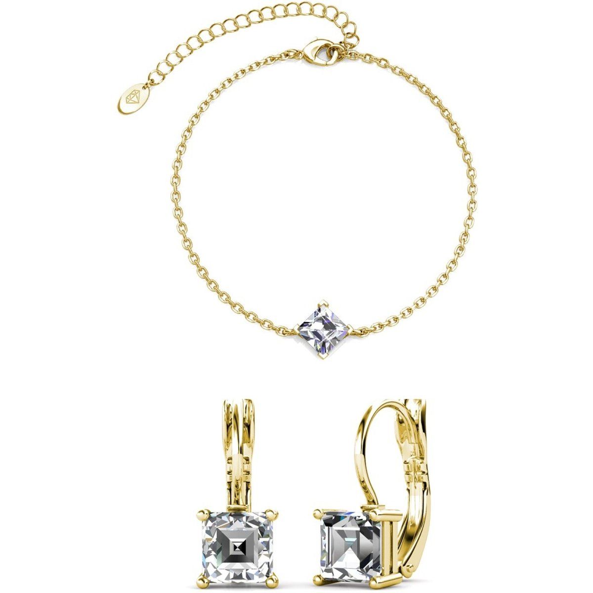 Elegantes Schmuckset mit Quadratschliff