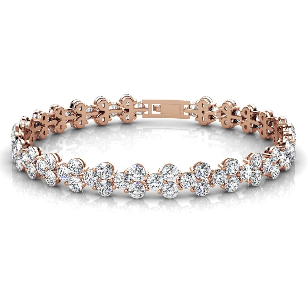 Kristall Cluster Roségold Armband