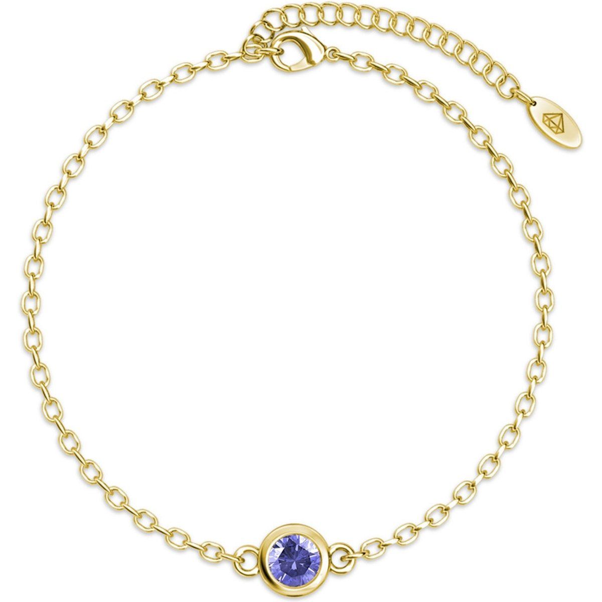 Goldkette Armband mit violettem Kristall