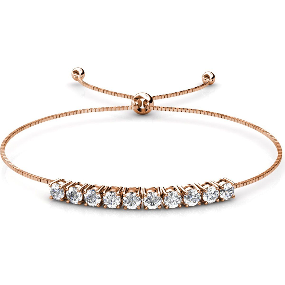 Roségold Kristall Schiebe-Armband