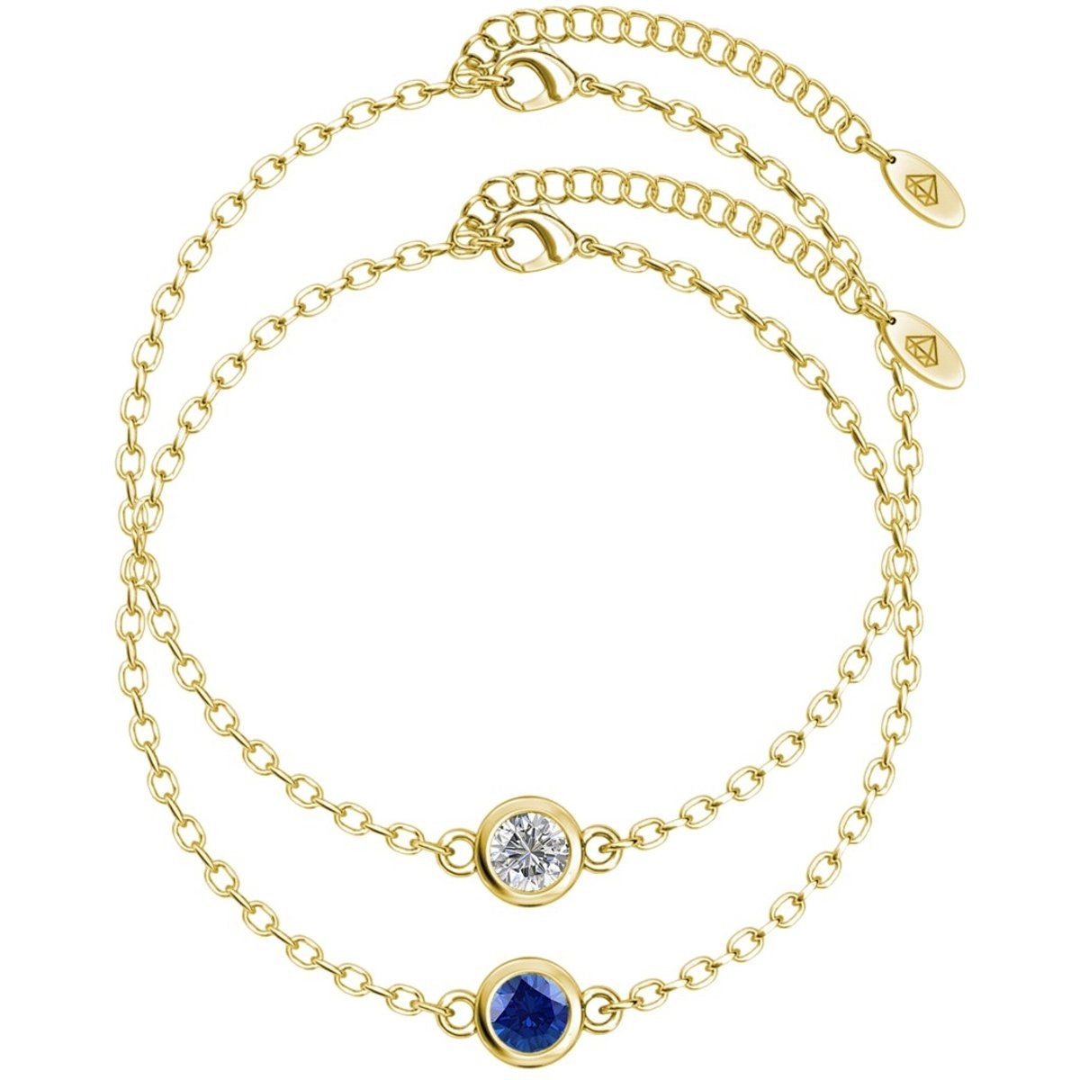 Gold Kristall und blaue Steinarmbänder