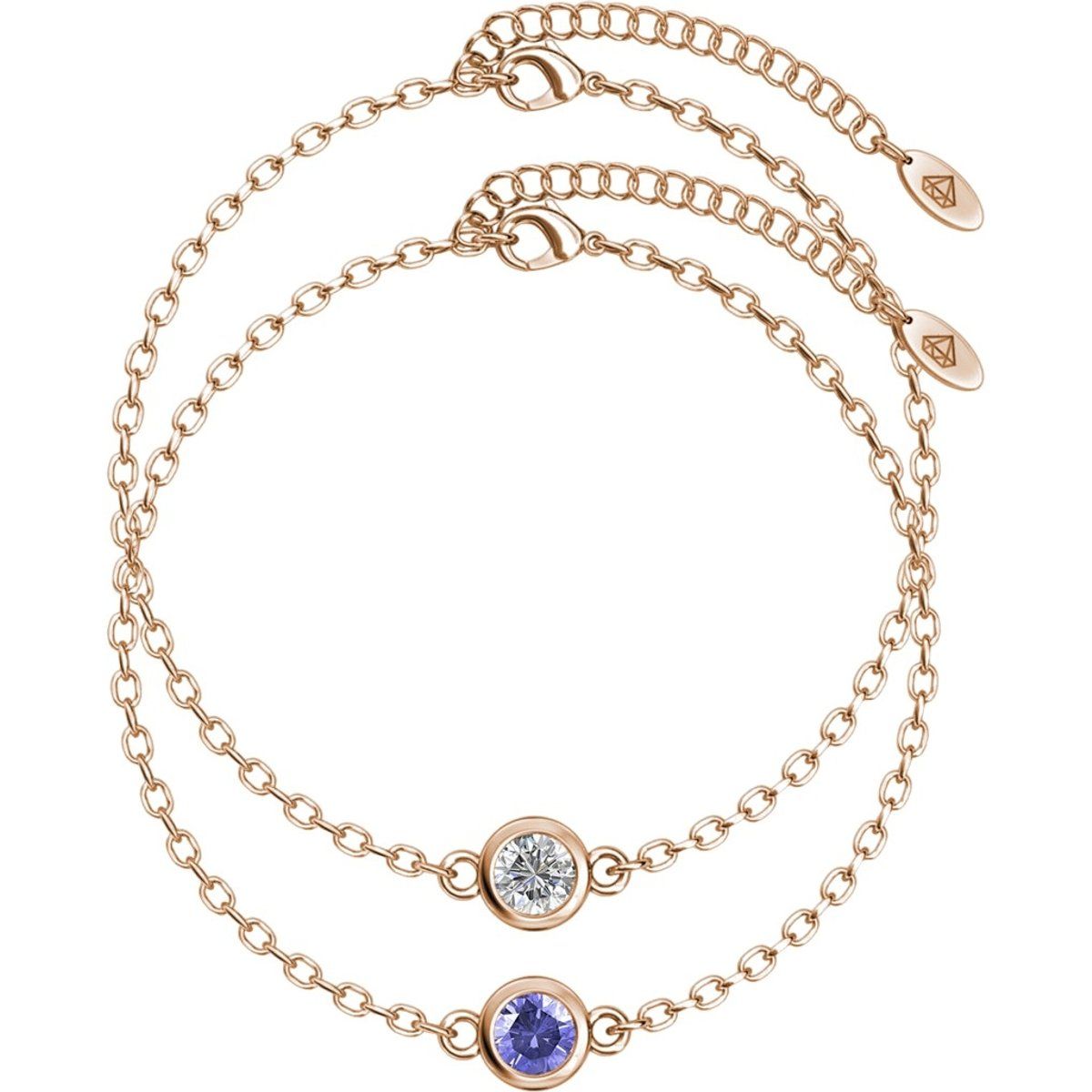 Filigranes Kristall-Solitär-Armband-Set