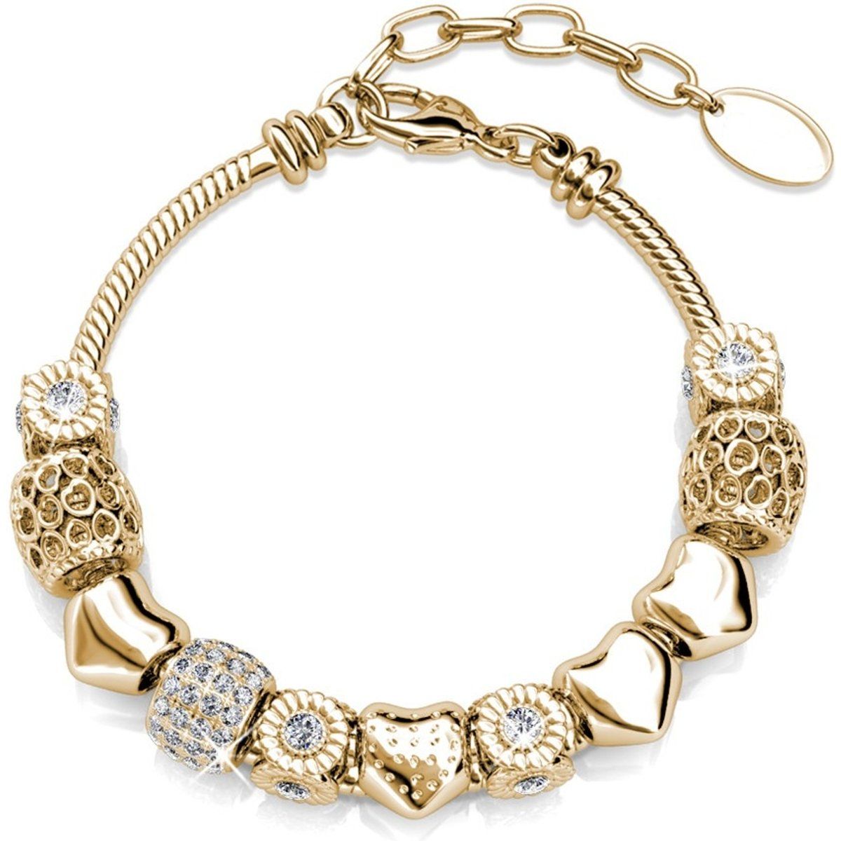 Strahlendes vergoldetes Kristall-Charm-Armband