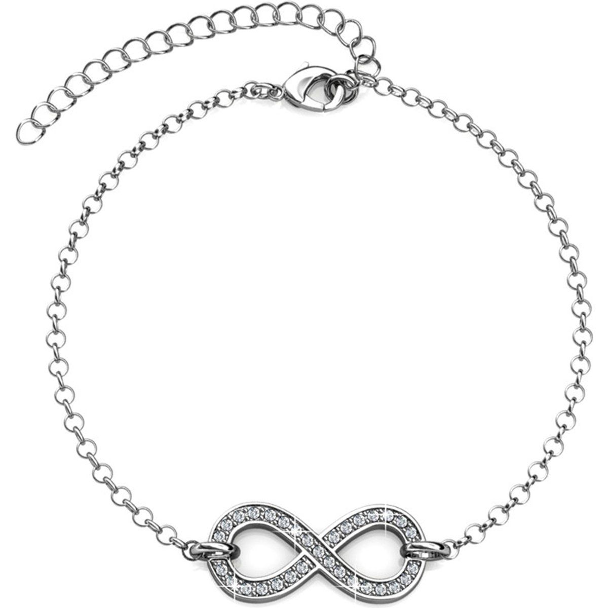 Silbernes Kristall Unendlichkeitssymbol Armband