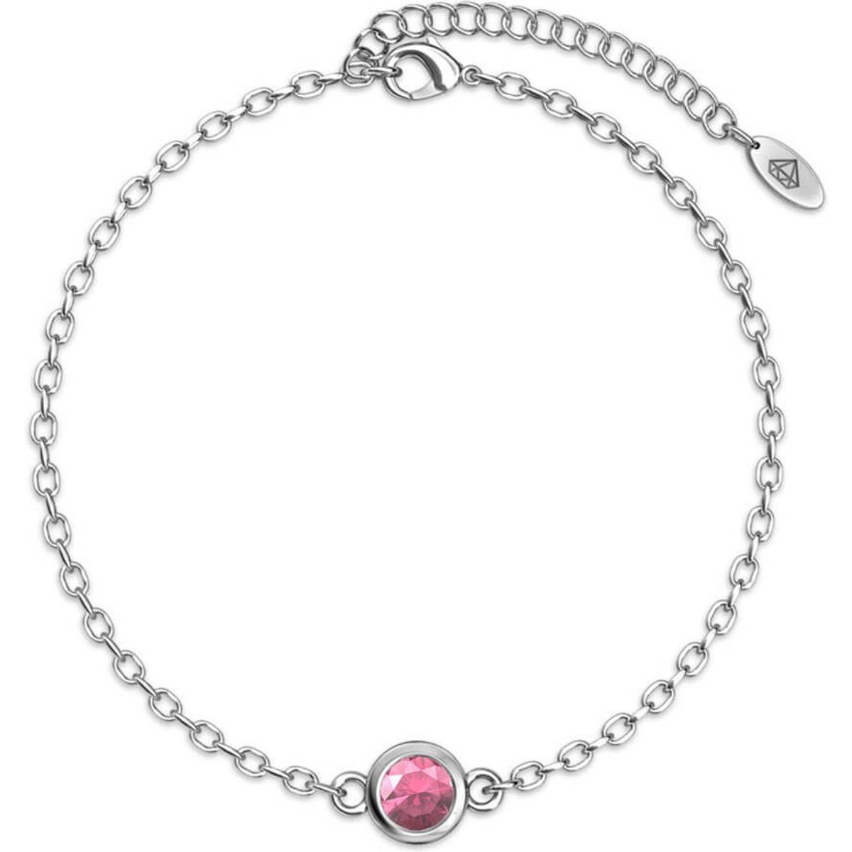 Silberarmband mit rosa Kristall