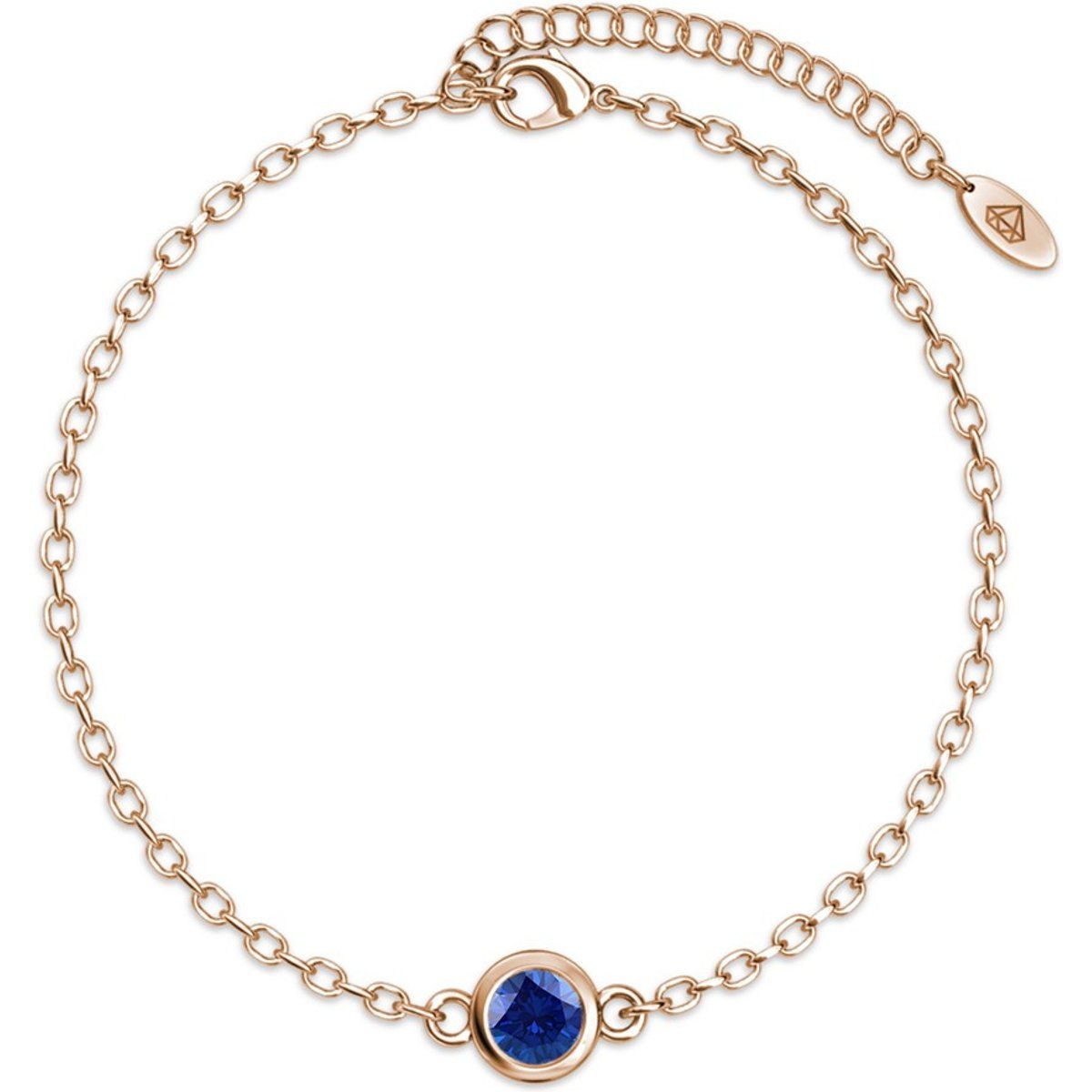 Zartes Armband in Roségold mit Kristall