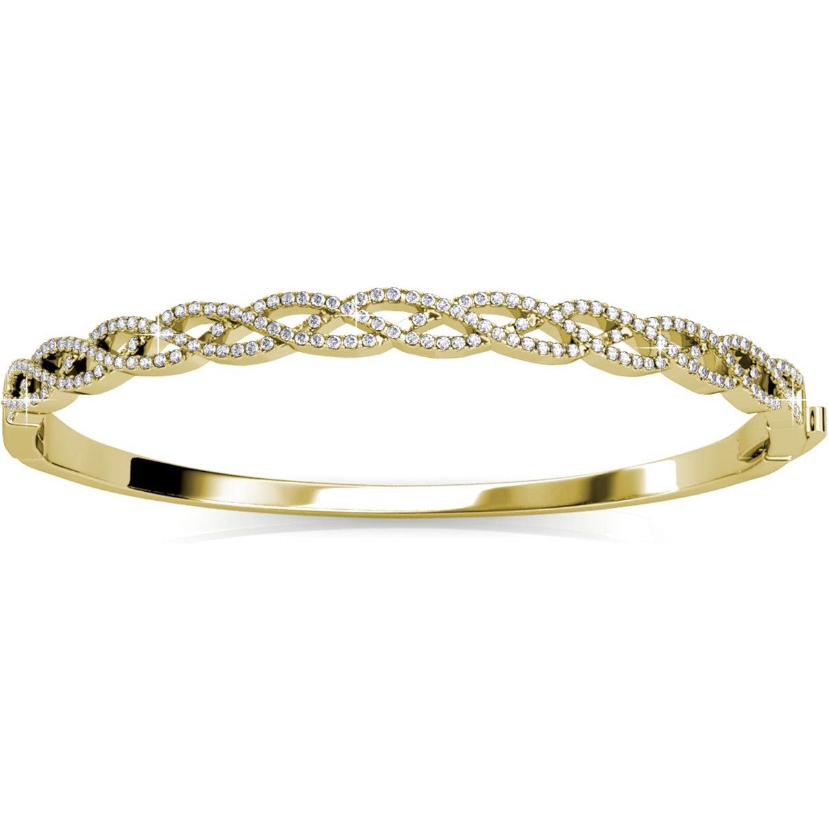 Geflochtenes, vergoldetes Kristallarmband