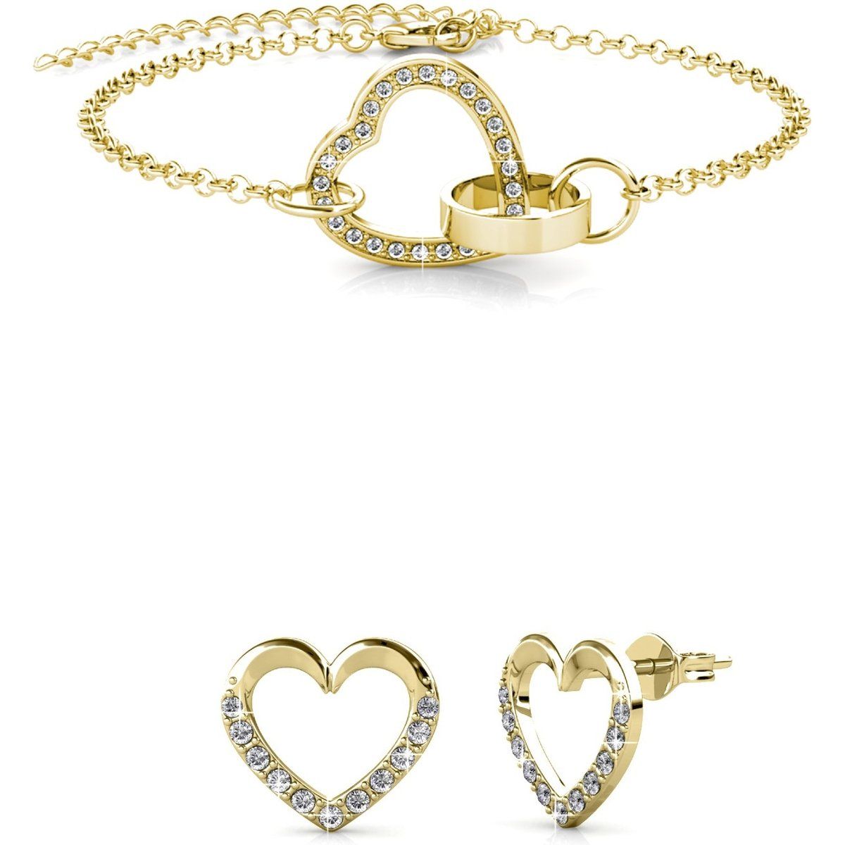 Herzarmband und Ohrring-Set