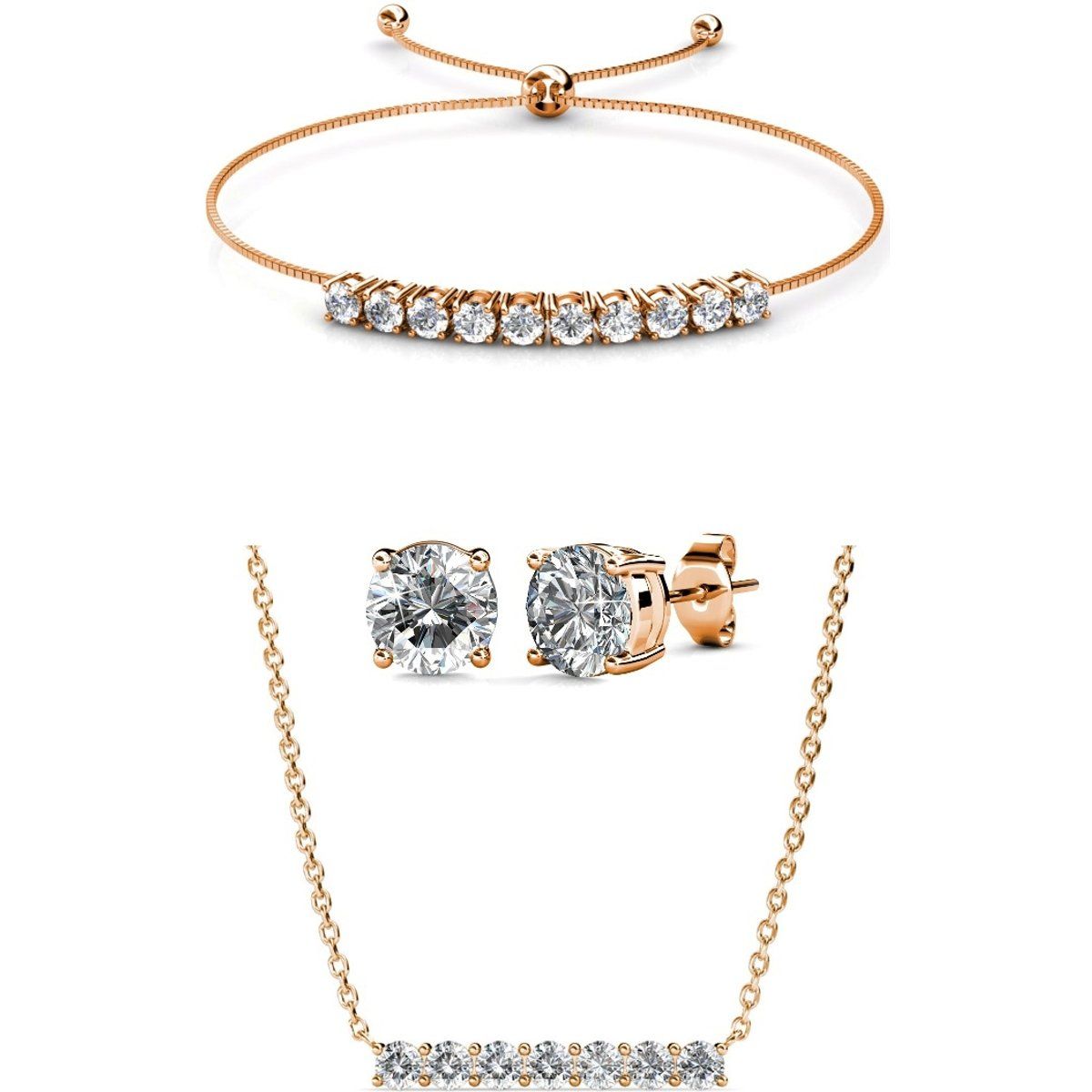 Zartes Schmuckset mit Kristallakzenten