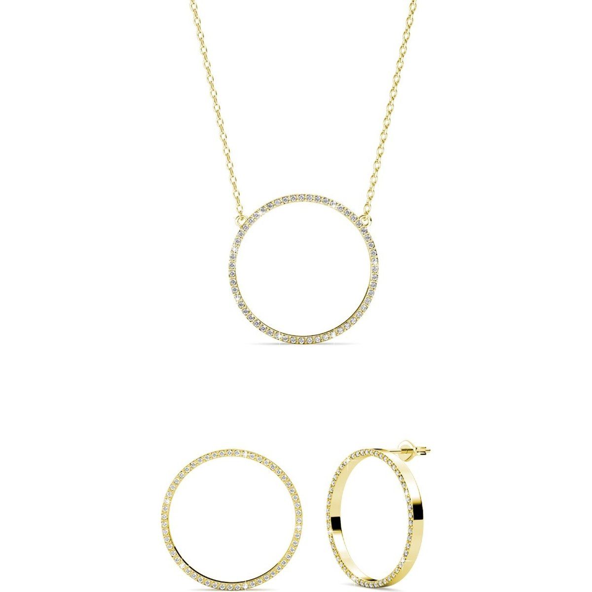 Kristall-Kreis Anhänger und Ohrring-Set