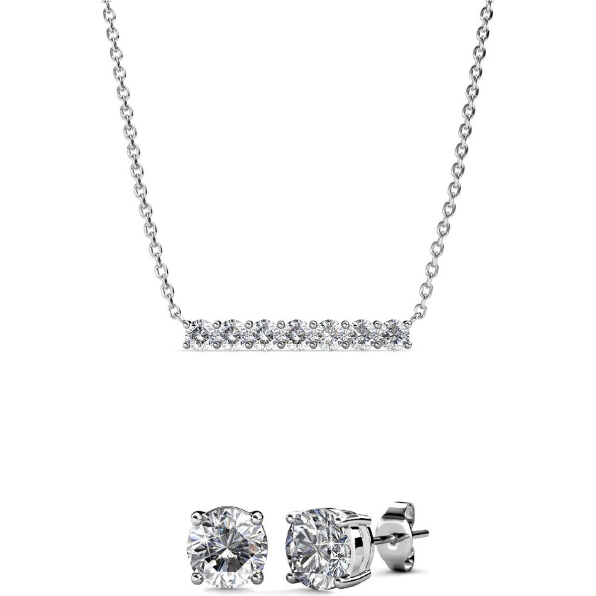 Elegantes Kristall-Balken Schmuckset