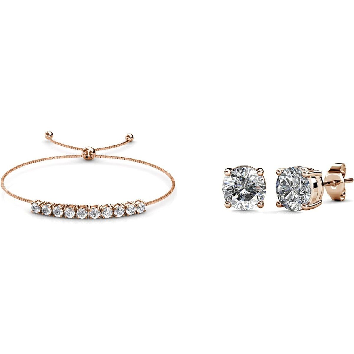 Kristall Roségold Schmuckset