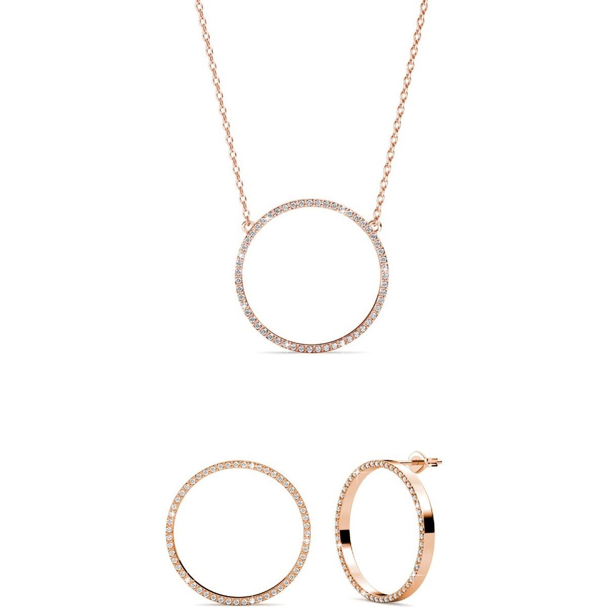 Funkelndes Schmuckset mit offenen Kreisen