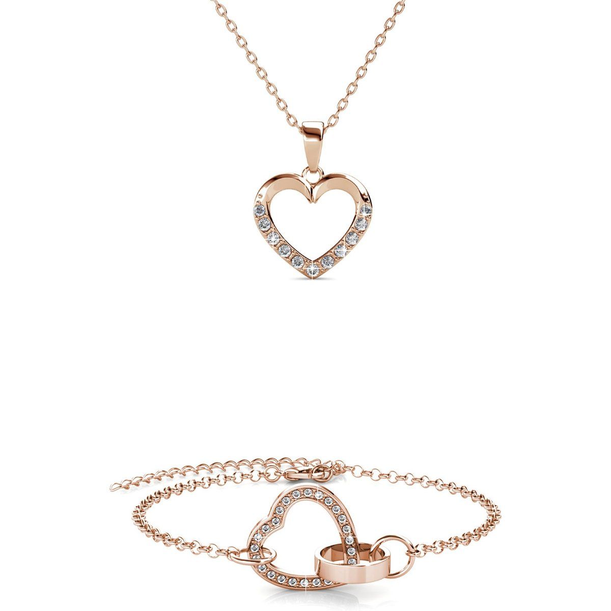 Schmuckset mit verschlungenen Herzen
