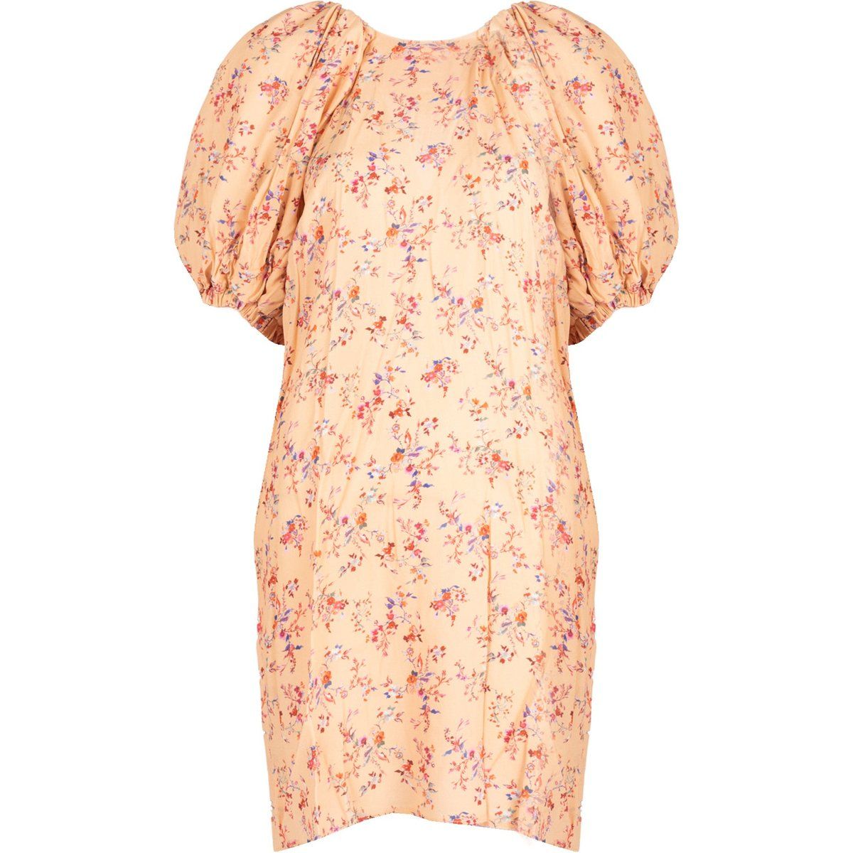 Mini-Kleid mit Blumenmuster und Puffärmeln