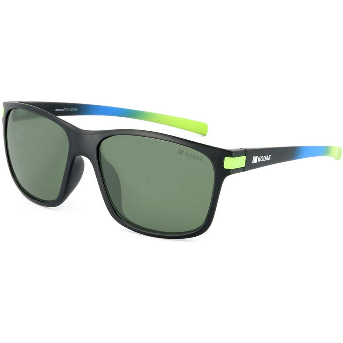 Sonnenbrille mit quadratischem Rahmen und Farbakzent