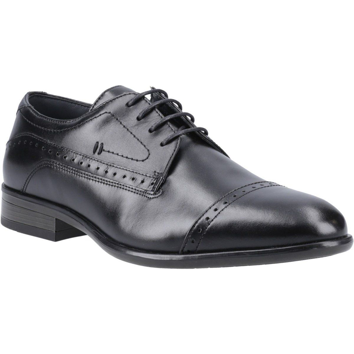 Pod Ralph Leder Herren Schwarze Oxford-Schuhe
