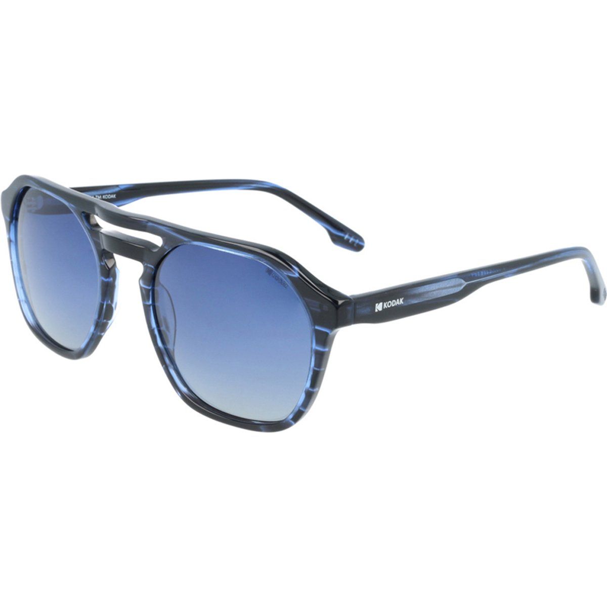Polarisierte Sechskant-Sonnenbrille mit Doppelsteg